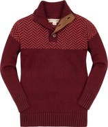 Hope & Henry Baby Boys' Organic Intarsia Yoke Mock Neck Sweater, Infant
