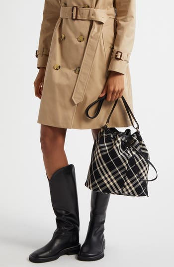 Burberry Medium Twill Drawstring Bucket Handbag | Nordstrom