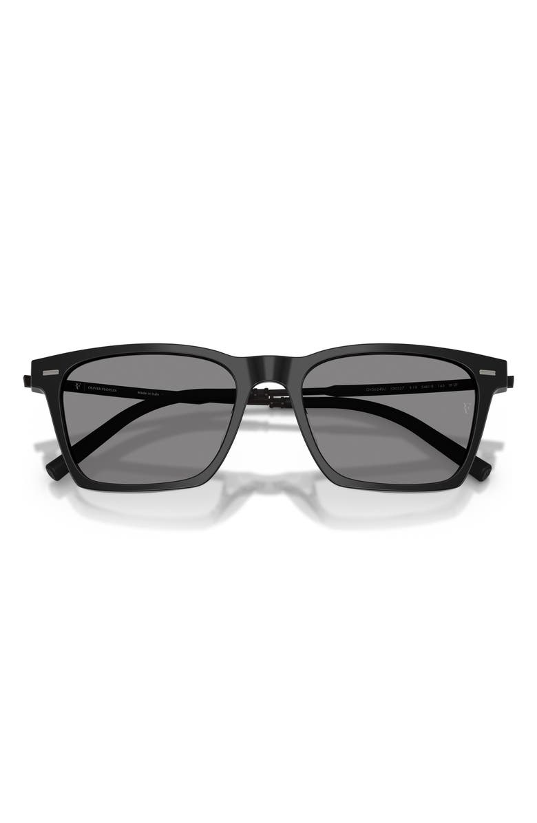 Oliver Peoples 54mm Roger Federer R-19 Polarized Sunglasses, Alternate, color, Black / Iron Wash To Dark