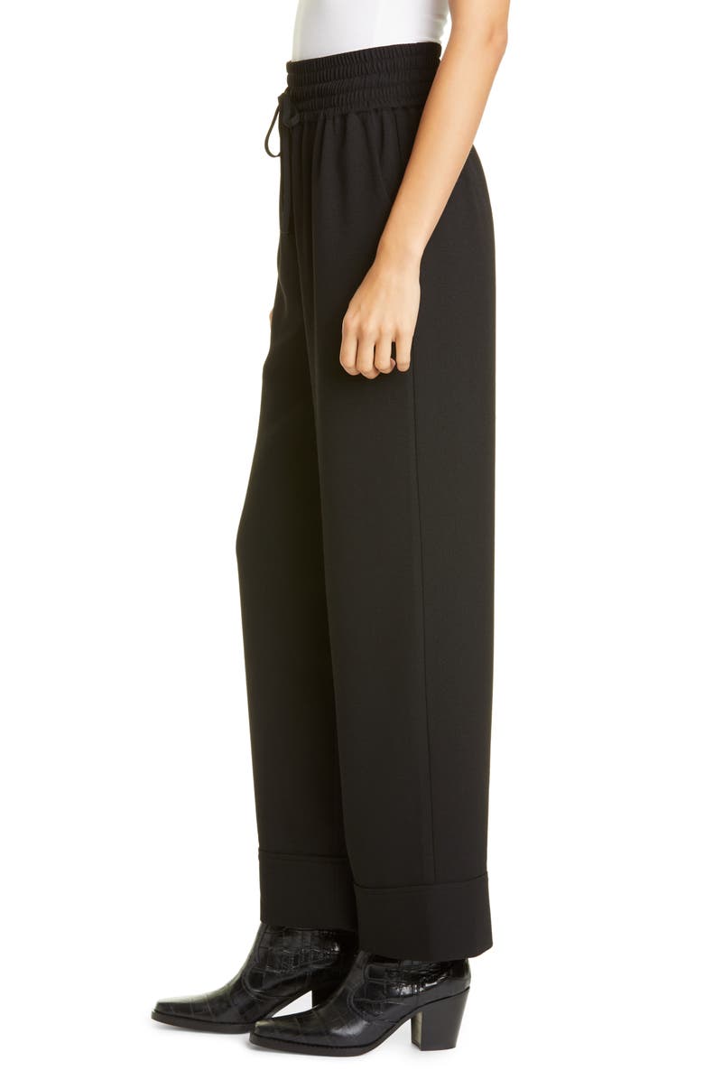 Ganni Wide Leg Heavy Crepe Trousers, Alternate, color,