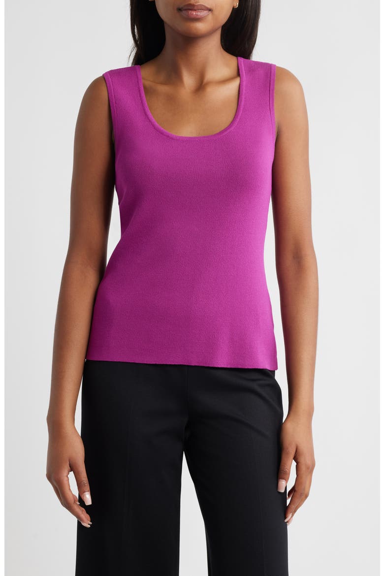 Scoop Neck Sweater Tank, Main, color, WILD BERRY