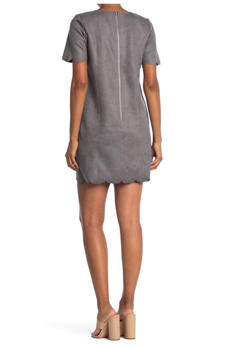 HYFVE Scallop Trim Shift Dress, Alternate, color,