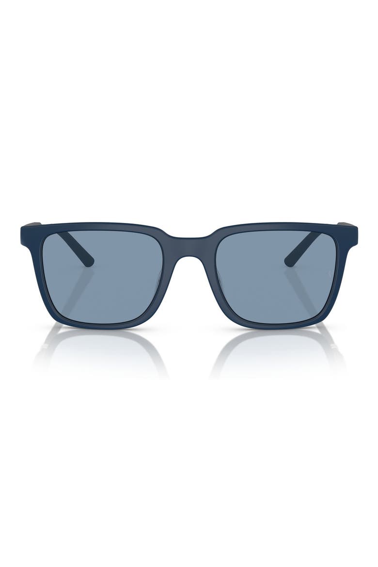 x Roger Federer Mr. Federer 55mm Rectangular Sunglasses, Main, color, SEMI-MATTE BLUE ASH / MARINE