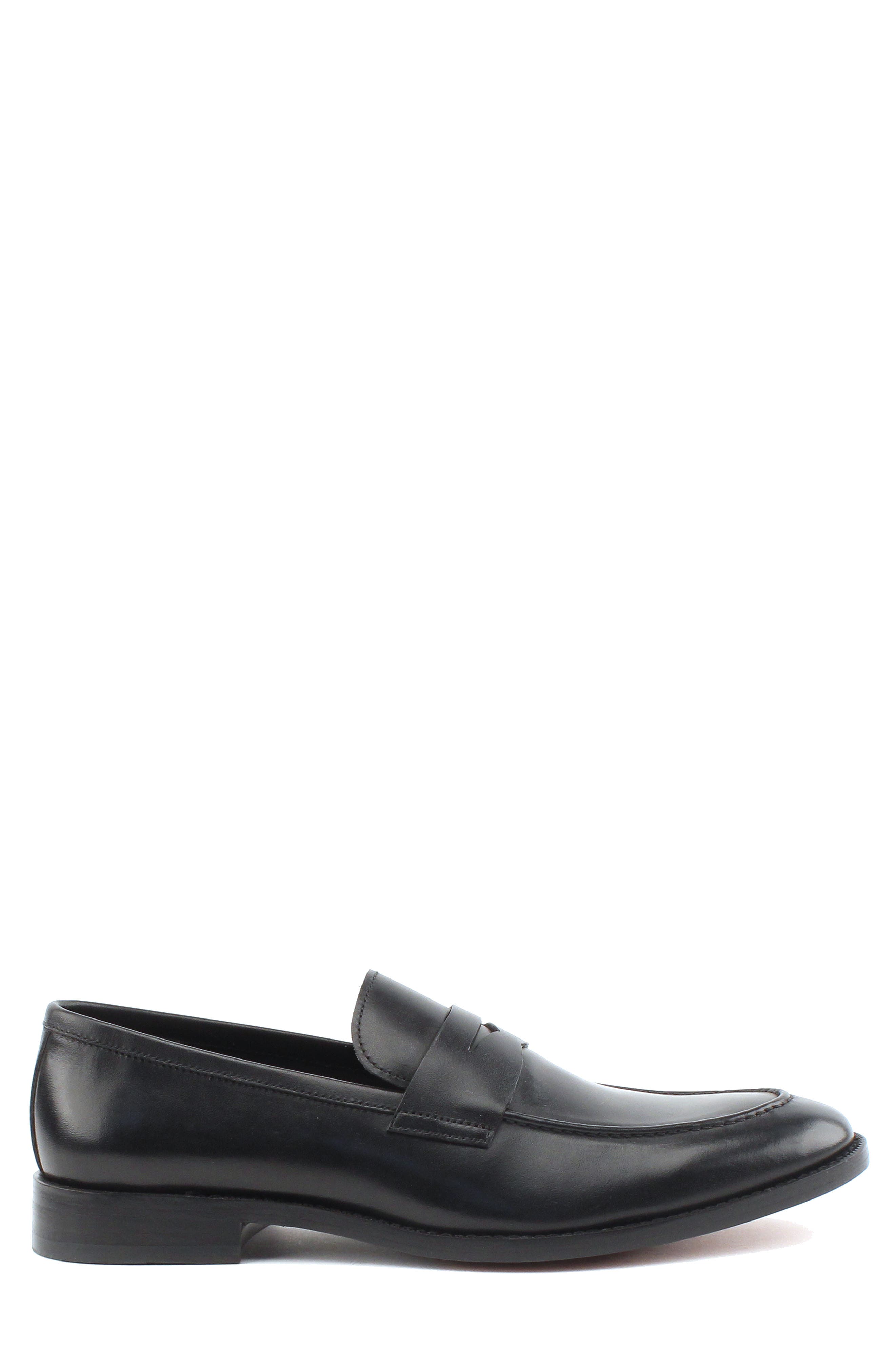 Gordon Rush Henderson Penny Loafer, Alternate, color, Black Leather