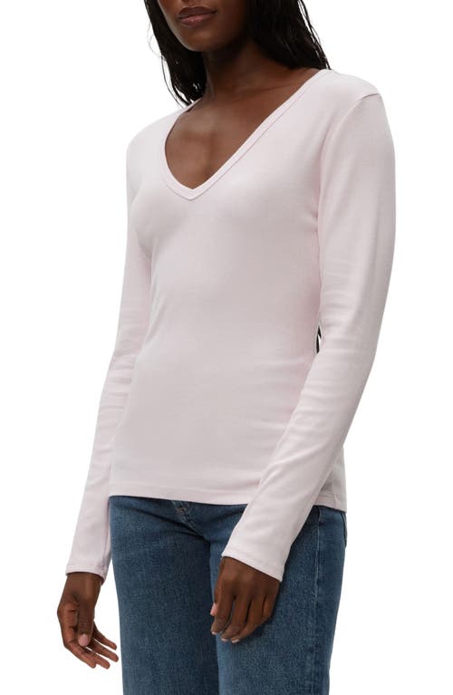 Michael Stars Remi V-neck Rib Top In Lychee