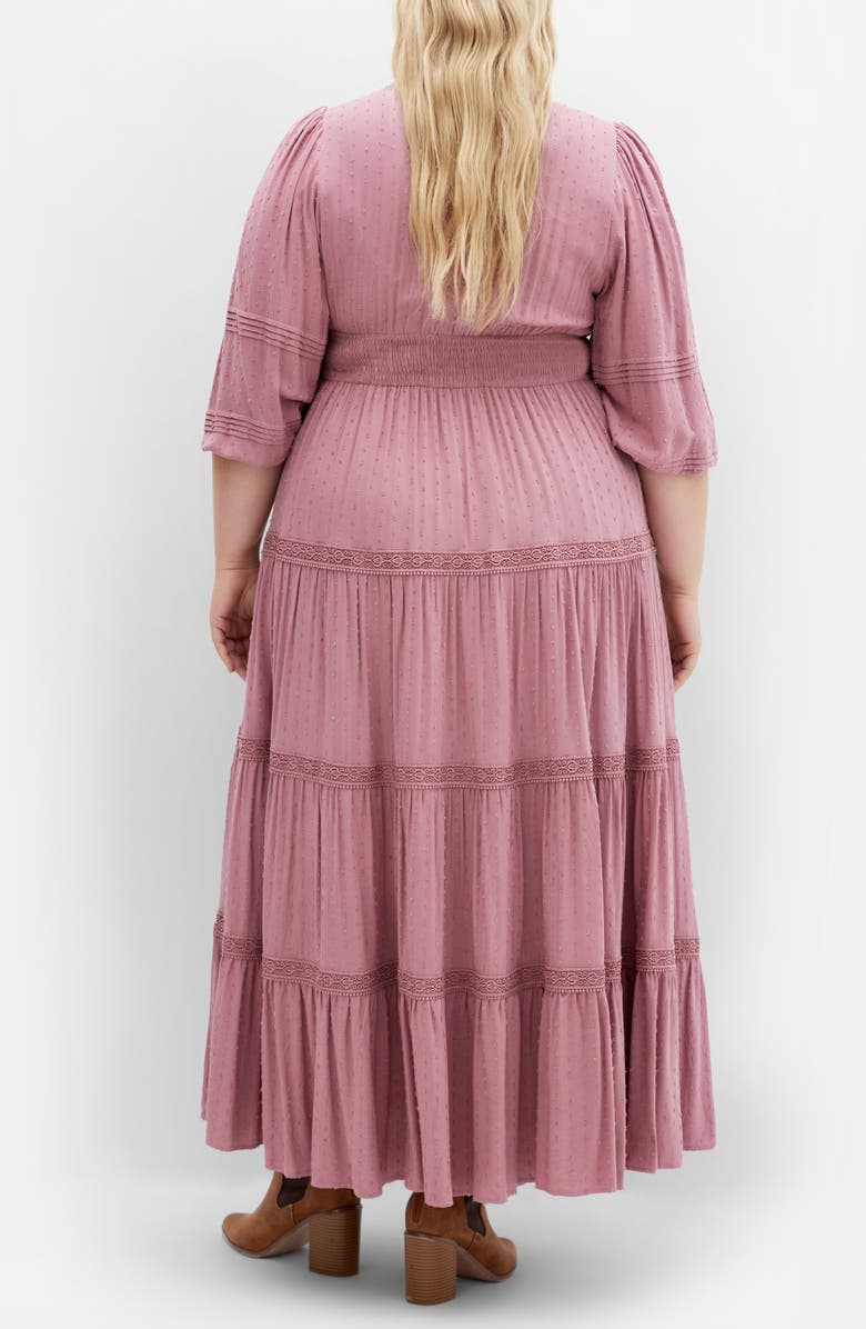 City Chic Brooklynn Tiered Maxi Dress, Alternate, color, Blush