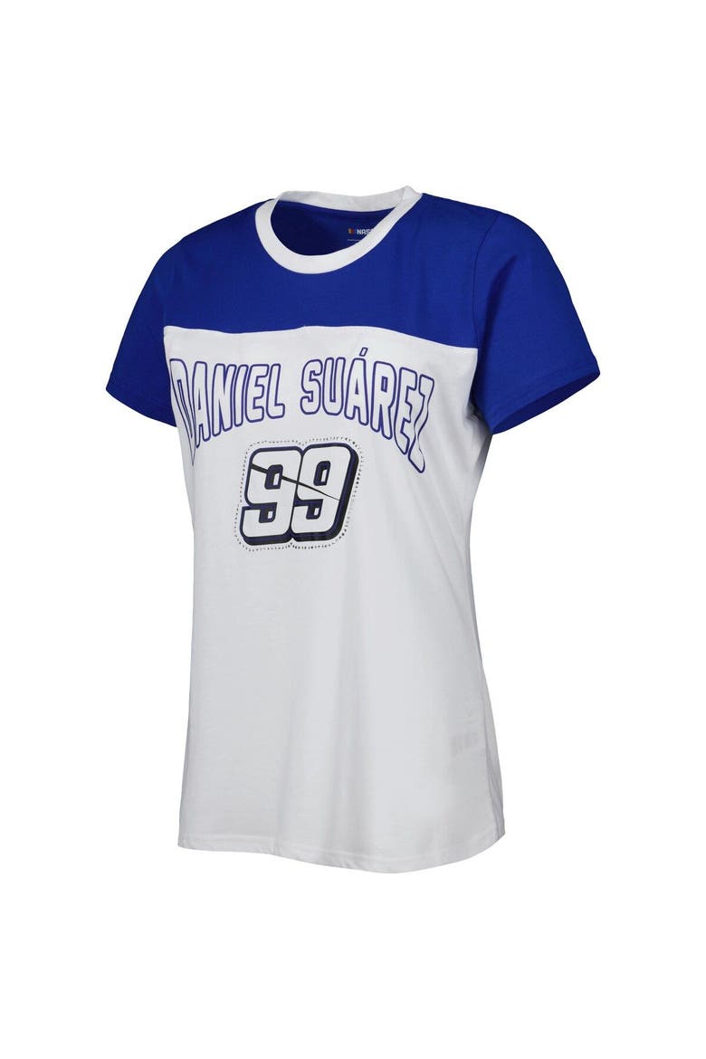 Women's G-III 4Her by Carl Banks White/Light Blue Daniel Suarez Box Score T-Shirt, Alternate, color, White