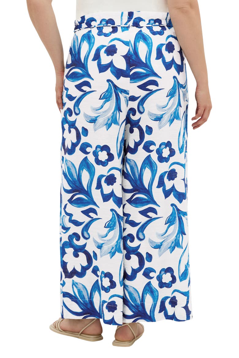 Resort Print Paperbag Waist Wide Leg Pants, Alternate, color, MYKONOS