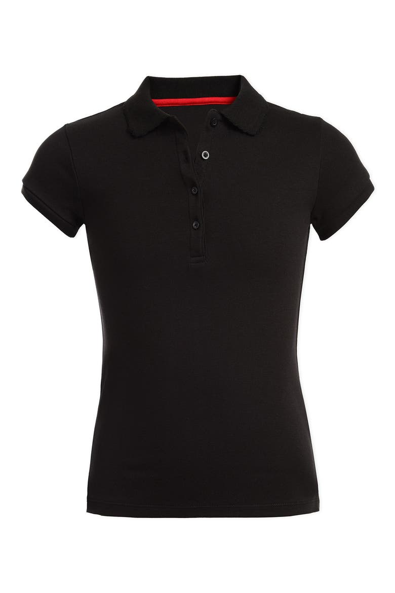 Uniform Short Sleeve Pico Polo Shirt, Main, color, BLACK