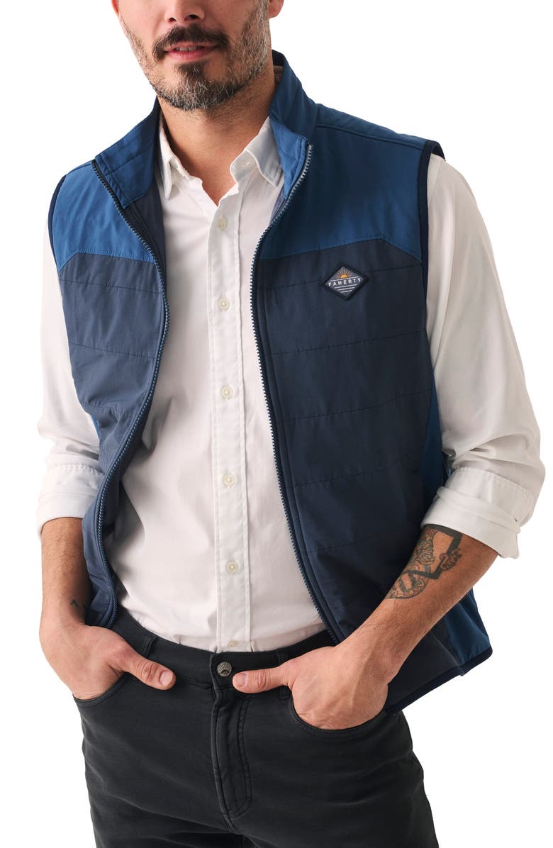 Faherty The Movement Vest, Main, color, Blue Nights