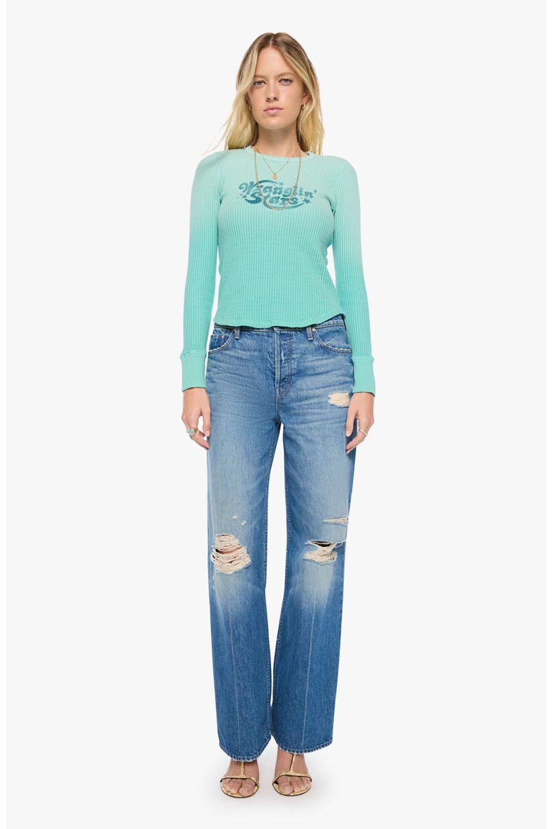 Star Waffle Stitch Stretch Cotton Top, Alternate, color, WRANGLIN STARS