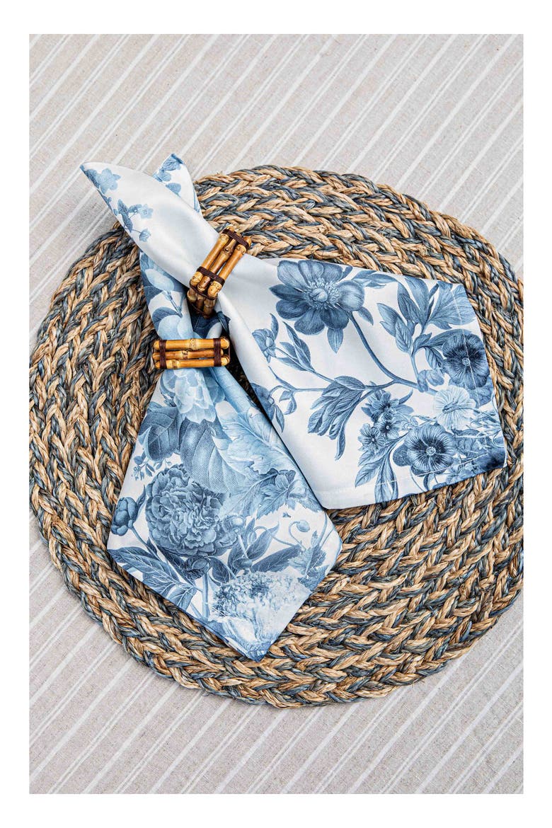 Field of Flowers Set of 4 Cotton Sateen Napkins, Alternate, color, CHAMBRAY