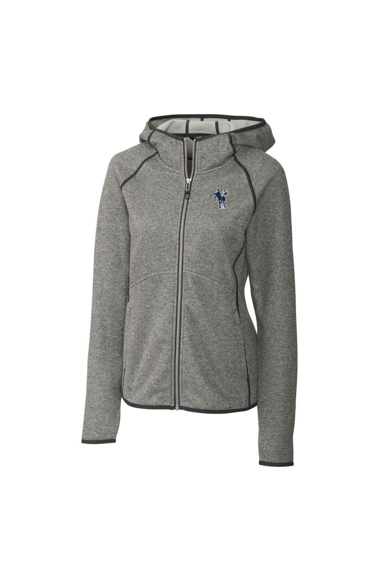Cutter & Buck Women's Cutter & Buck Heather Gray Indianapolis Colts Throwback Logo Mainsail Full-Zip Jacket, Alternate, color, 