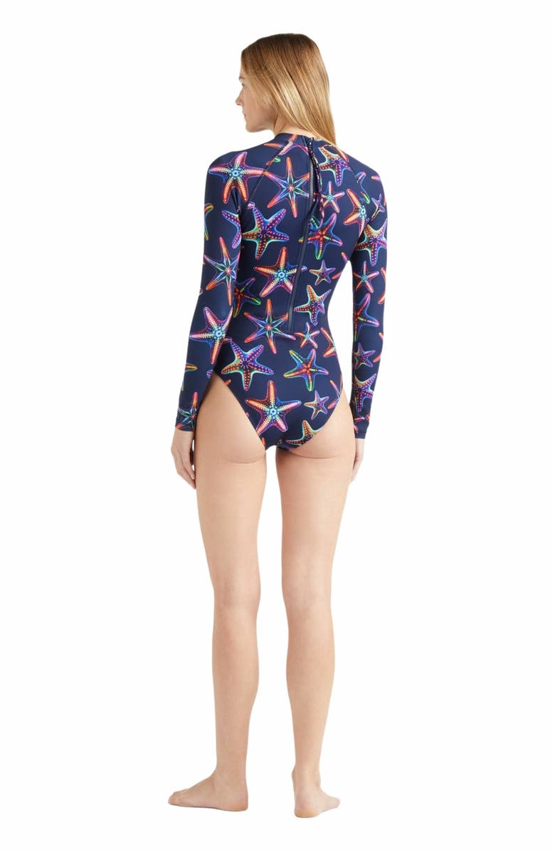 Vilebrequin Women's Disco Stars UV Protection One-Piece Rashguard, Alternate, color, Bleu Marine