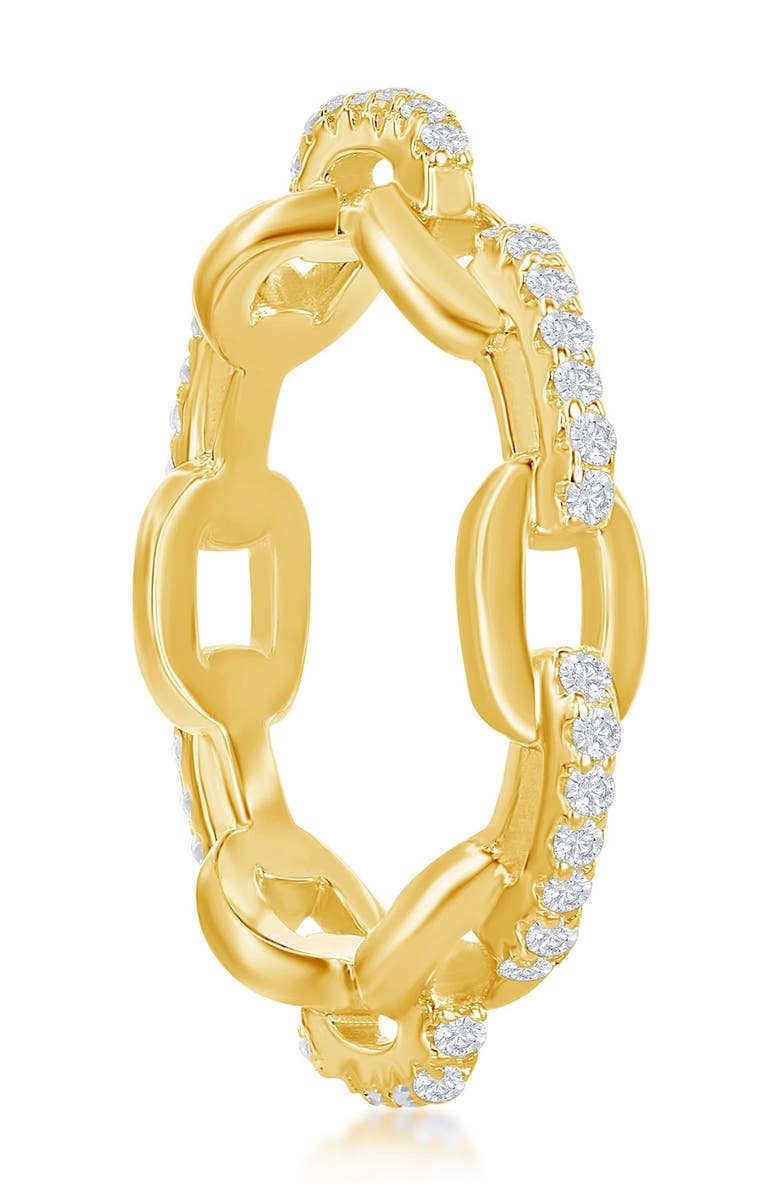 SIMONA Gold Plated Sterling Silver CZ Paperclip Ring, Alternate, color,