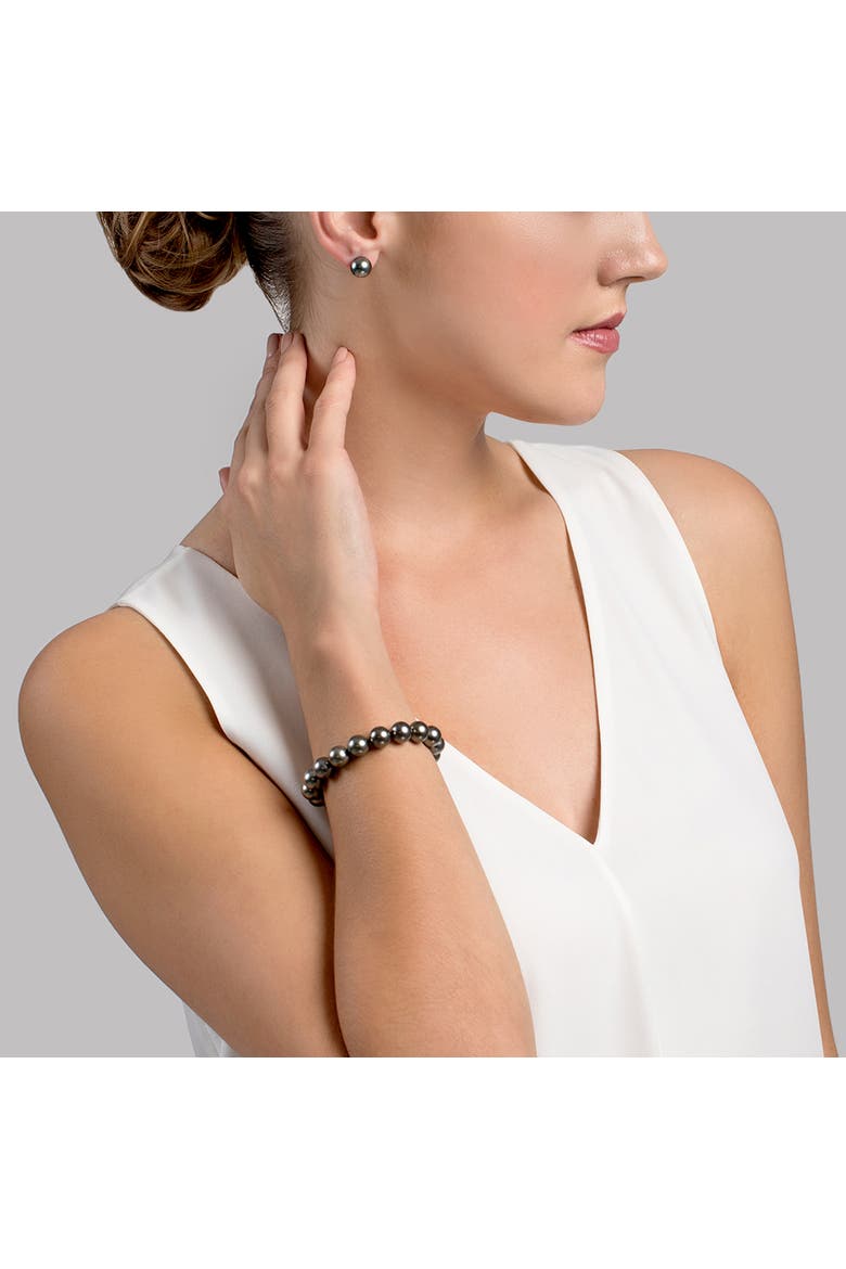 9-10mm Tahitian South Sea Pearl Bracelet - AAA Quality, Alternate, color, White Gold Clasp
