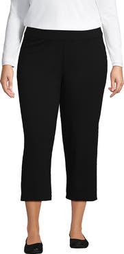 Lands' End Plus Size Starfish Mid Rise Pull On Crop Pants