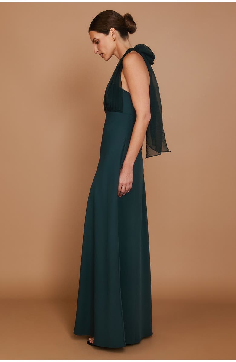 Six Stories Organza Halter Neck Maxi Dress, Alternate, color, Turquoise