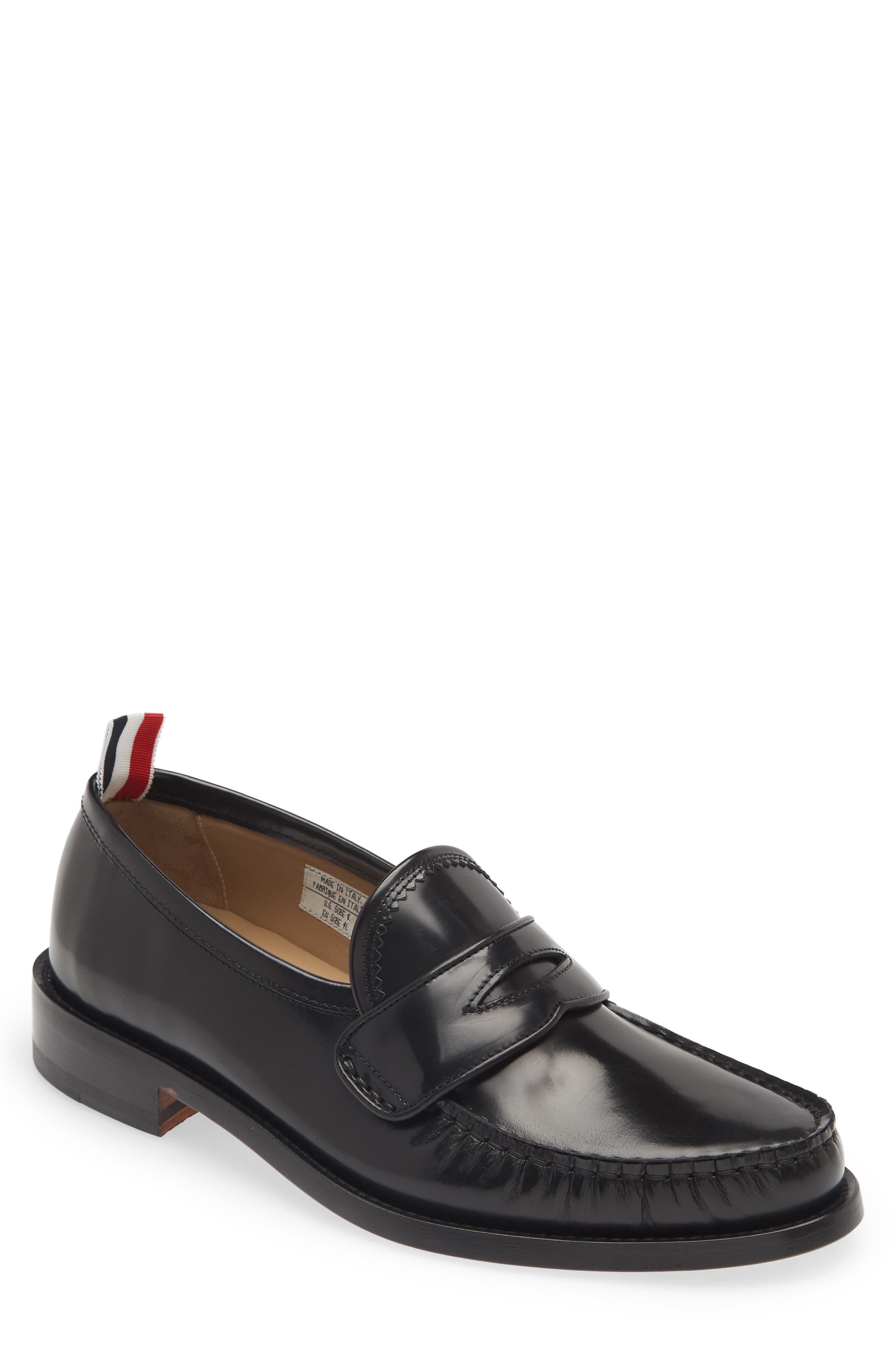 Thom Browne Varsity Penny Loafer, Main, color, Black