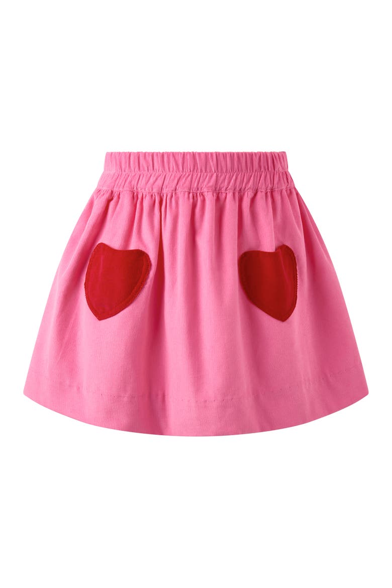 Heart Pocket Babycord Skirt, Main, color, Pink