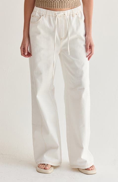 White Denim Pants