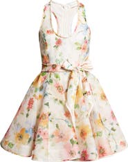 Zimmermann Alchemy Racerback Linen & Silk Skater Minidress