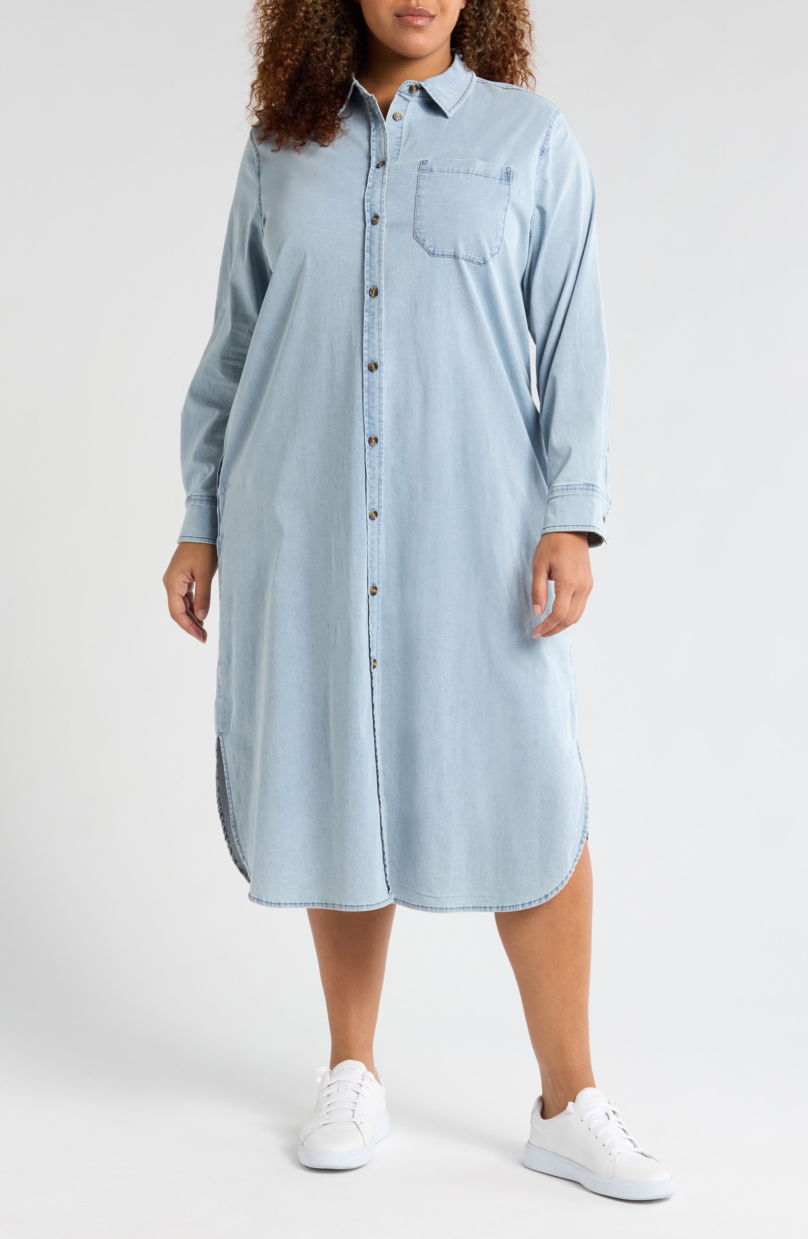Odeon Long Sleeve Chambray Shirtdress - image 3