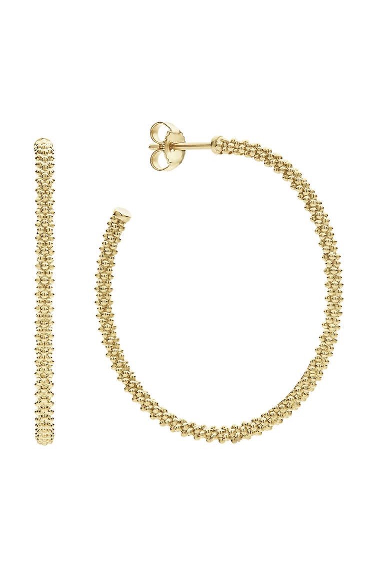 Caviar Gold Hoop Earrings, Main, color, GOLD