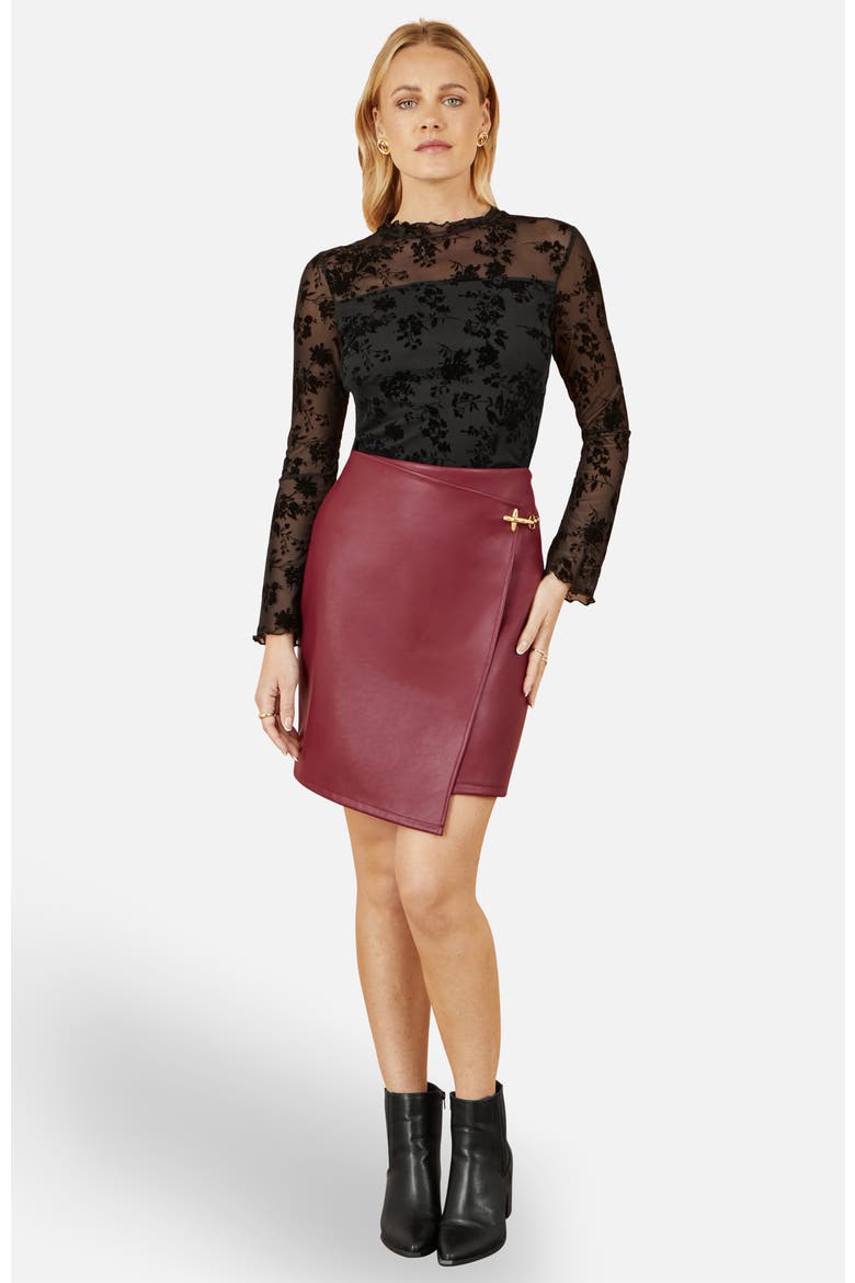 Faux Leather Wrap Mini Skirt (Women) | Nordstrom