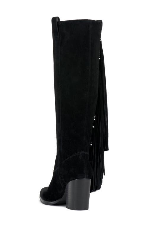 Vince Camuto Pelia Fringe Knee High Boot In Black