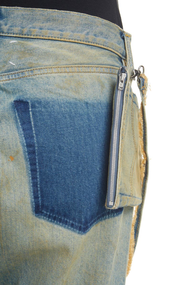 Maison Margiela Displaced Pocket Distressed Loose Fit Jeans, Alternate, color,