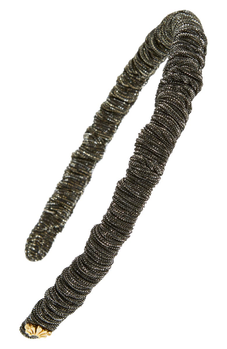 Lele Sadoughi Jessie Metallic Slim Headband, Main, color, 