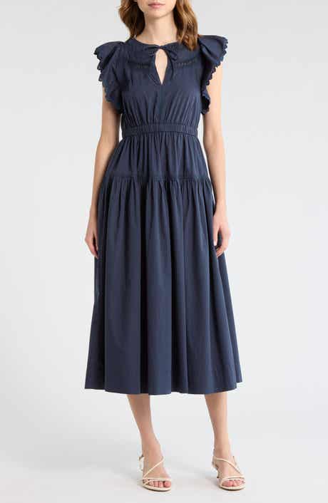Flutter Sleeve Midi Dress