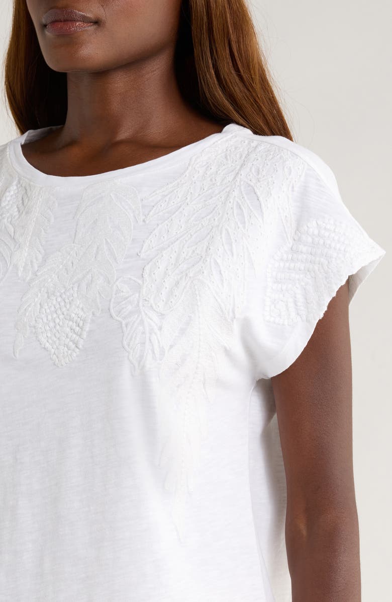 Tommy Bahama Piazza Palms Embroidered Organic Cotton Top, Alternate, color, White