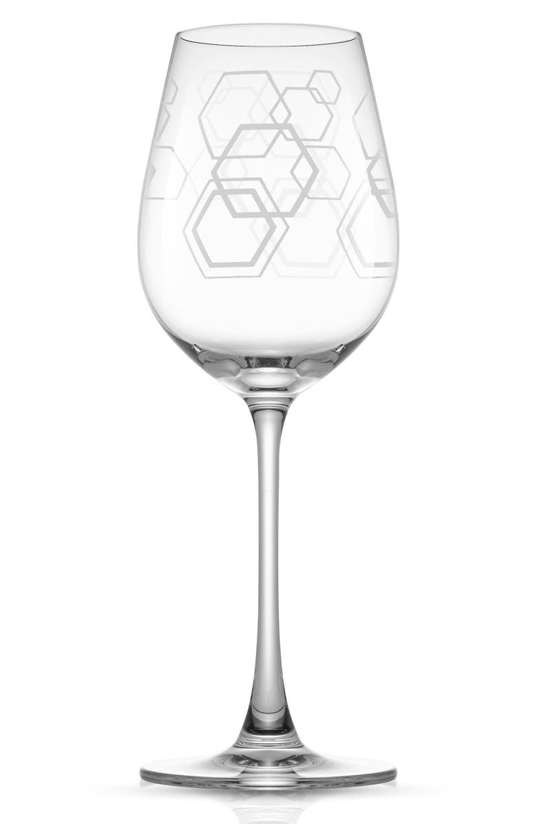 JoyJolt Geo Set of 4 Red Wine Glasses, Alternate, color, Clear