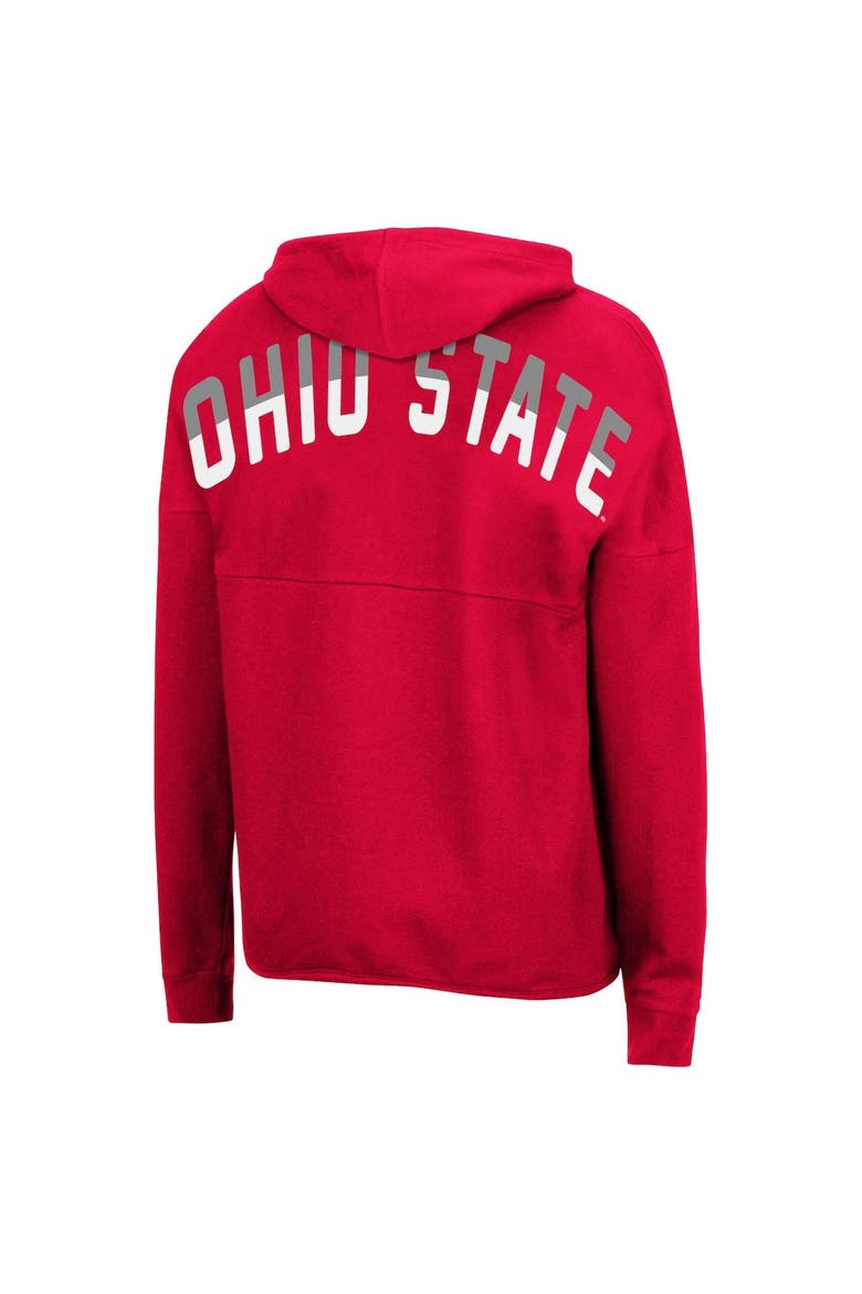 Women's Colosseum Scarlet Ohio State Buckeyes Two-Hit Full-Zip Hoodie, Alternate, color, Scarlet
