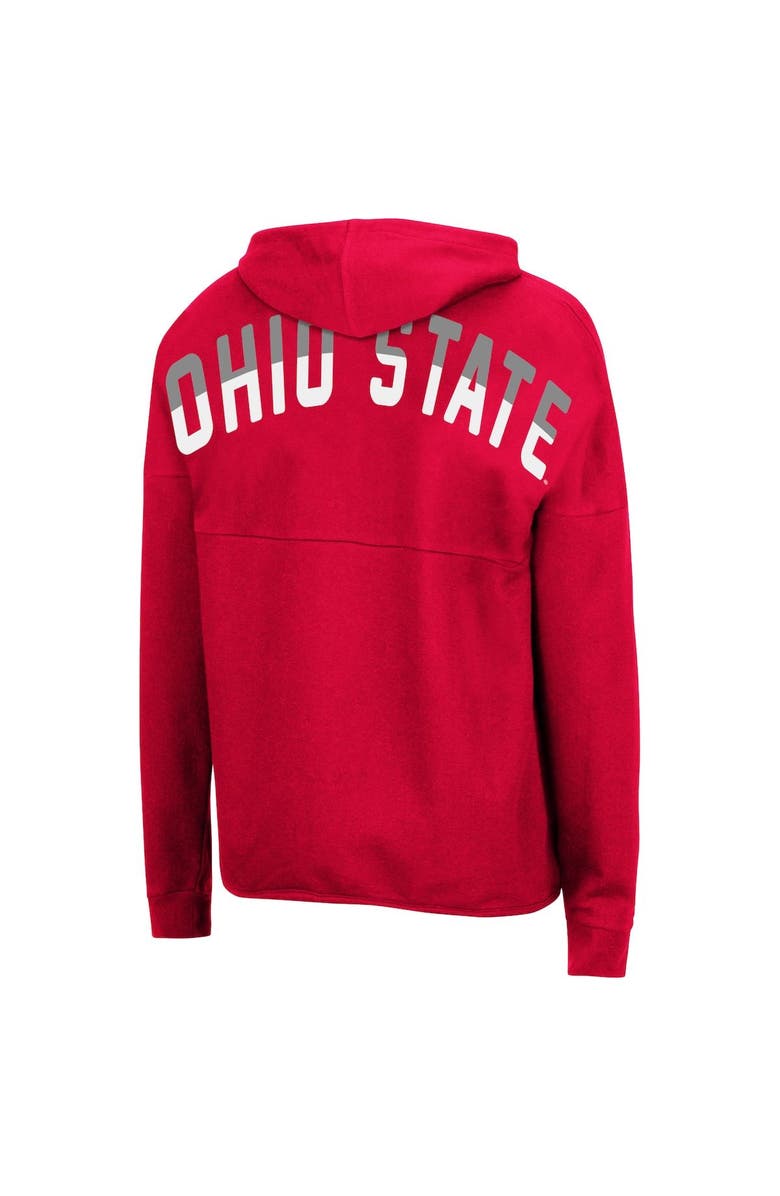 COLOSSEUM Women's Colosseum Scarlet Ohio State Buckeyes Two-Hit Full-Zip Hoodie, Alternate, color,