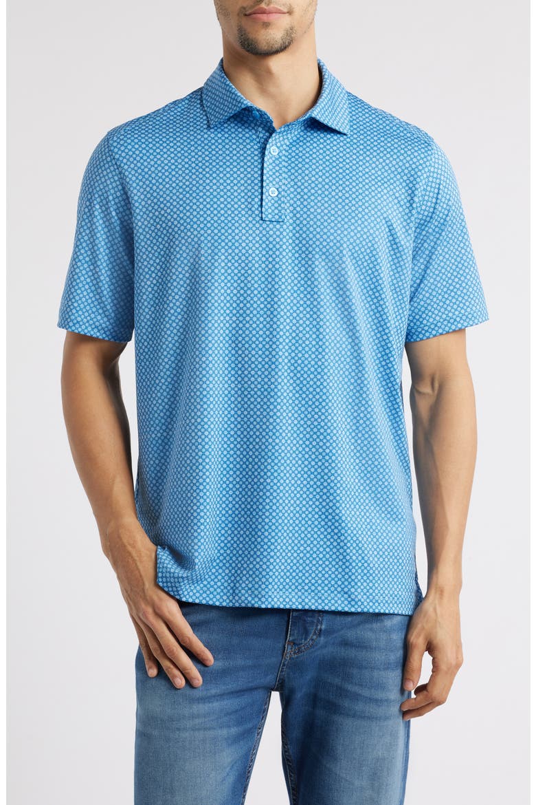 XC4® + Cool Degree™ Geo Print Performance Golf Polo, Main, color, GEO CIRCLE/BLUE