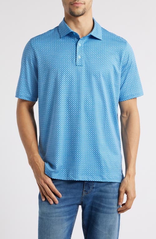 Johnston & Murphy Xc4® + Cool Degree™ Geo Print Performance Golf Polo In Geo Circle/blue