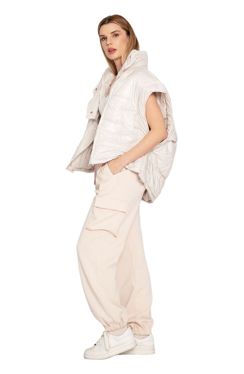 Belle & Bloom Hypnotized Quilted Puffer Vest, Main, color, Cream