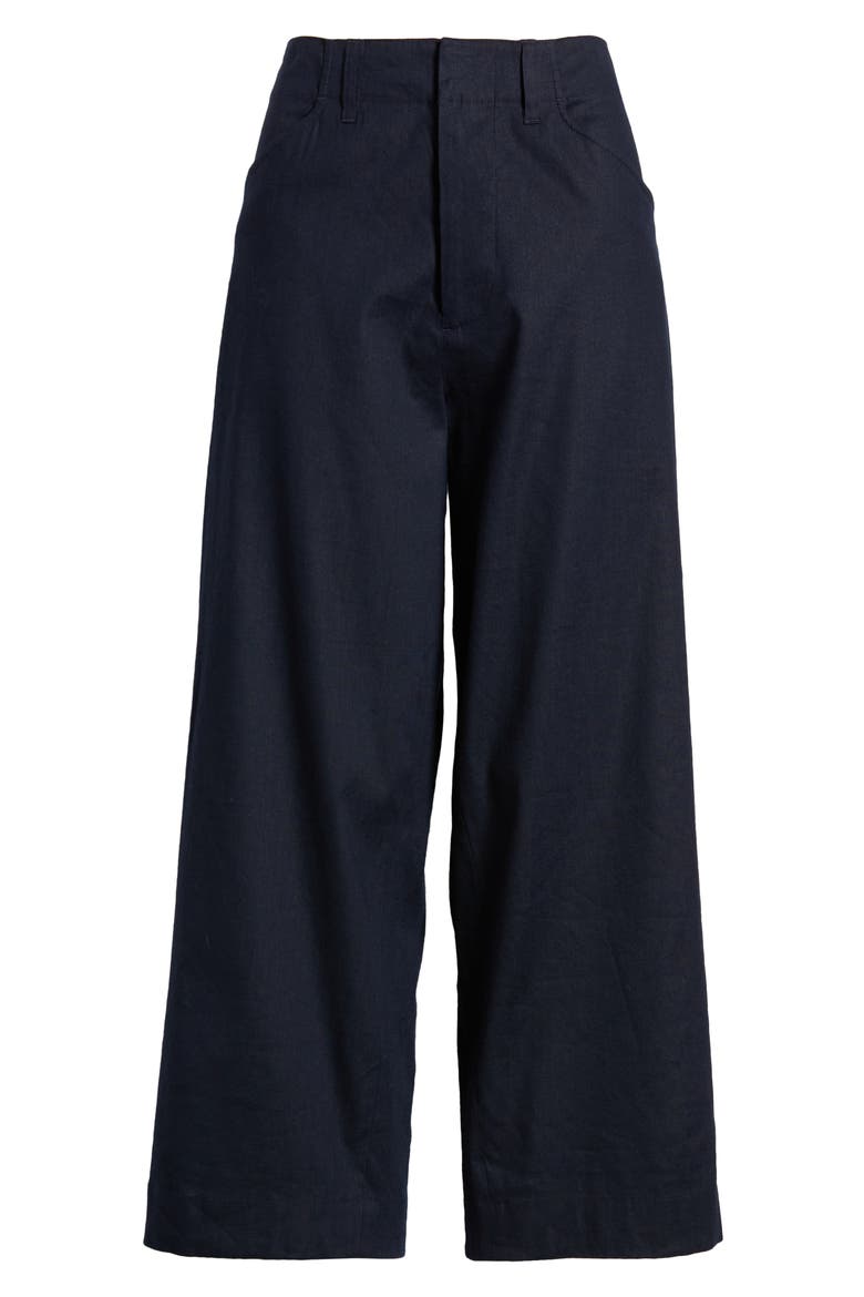 Banks Linen Blend Crop Pants, Alternate, color, SALUTE