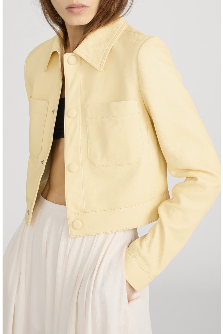The Small Leather Jacket, Alternate, color, LEMON