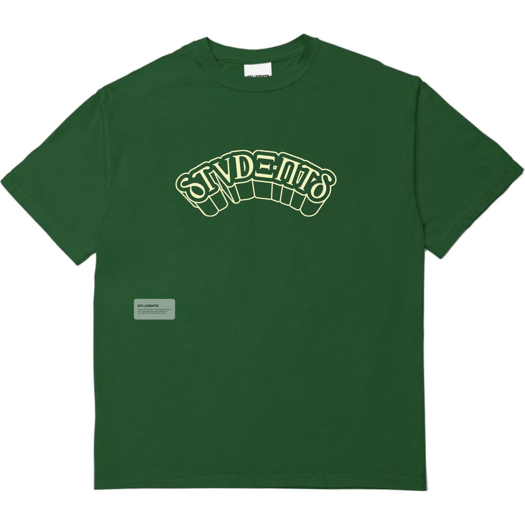 Students Fraternity Graphic T-shirt In Green