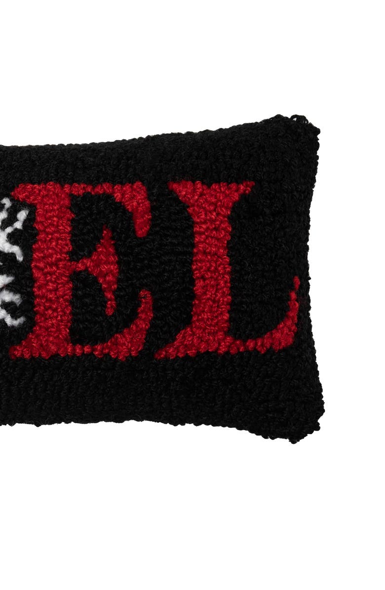 C&F Home "Noel" Snowflake Hooked Christmas Mini Accent Pillow 6" x 12", Alternate, color, Black