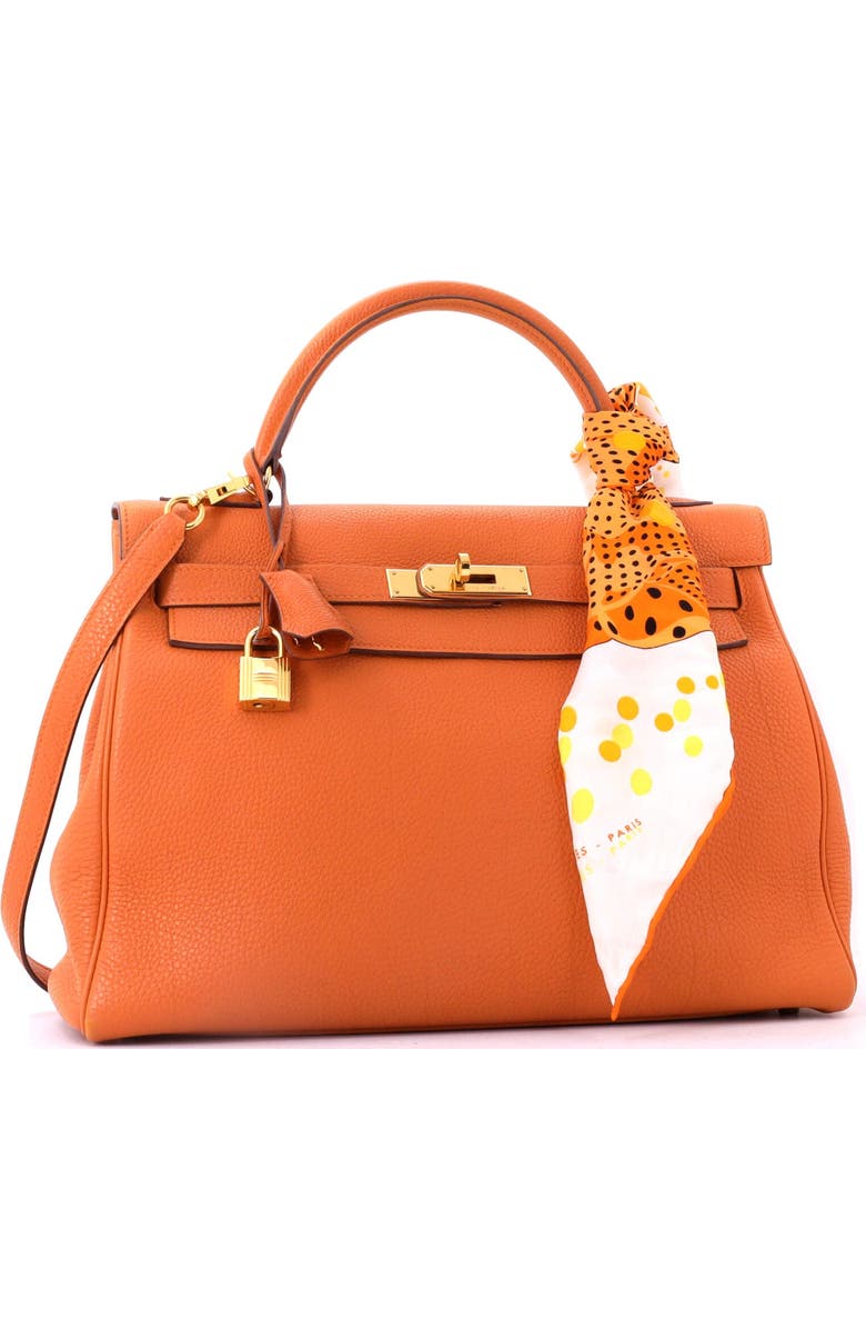 Pre-Owned Hermes Kelly Handbag Orange Togo with Gold Hardware 32, Alternate, color, Potiron