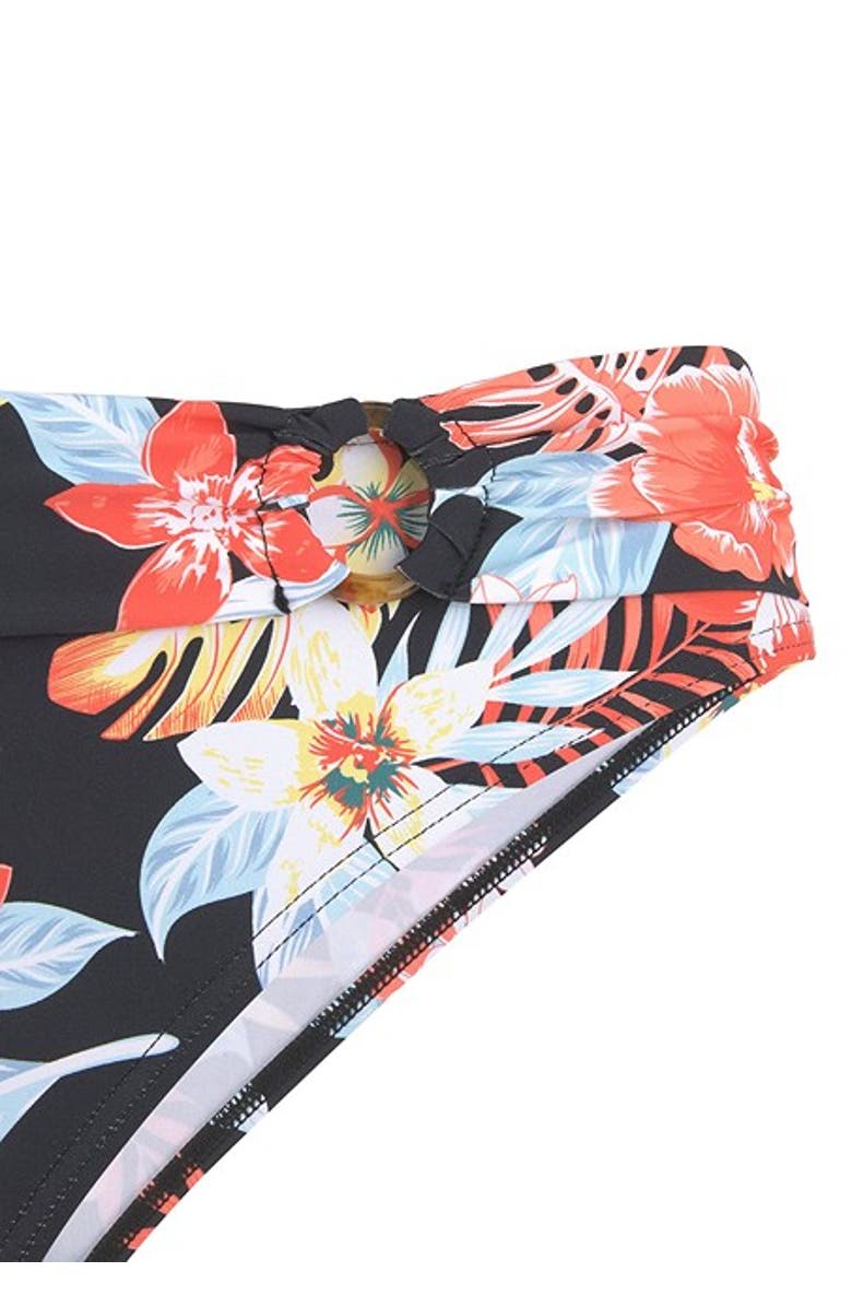 LASCANA Tropical Print Fold Over Bikini Bottom, Alternate, color, Black Printed