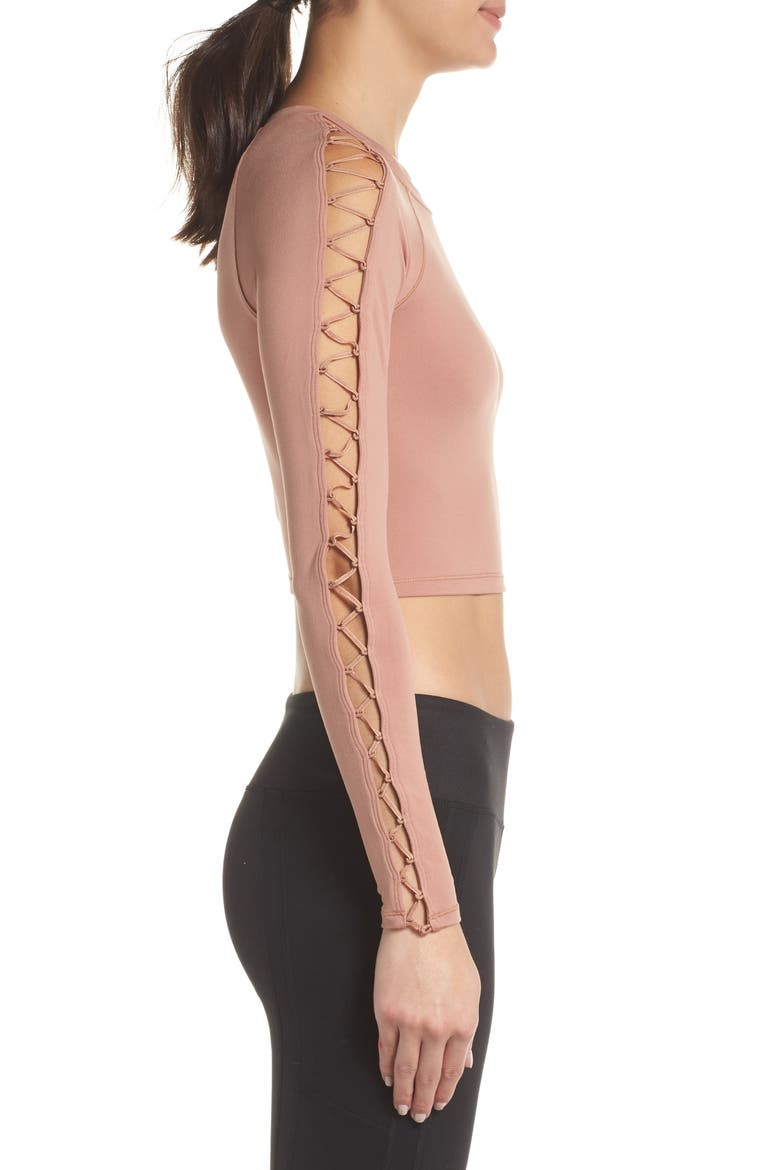 Highline Fitted Crop Top, Alternate, color, HENNA