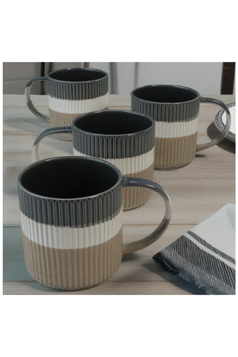 Set of 4 Tricolor Mugs, Alternate, color, GREY