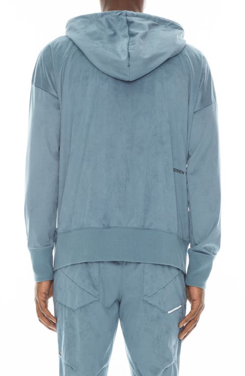 Hvman Microfiber Hoodie In Dusk Blue In Blue