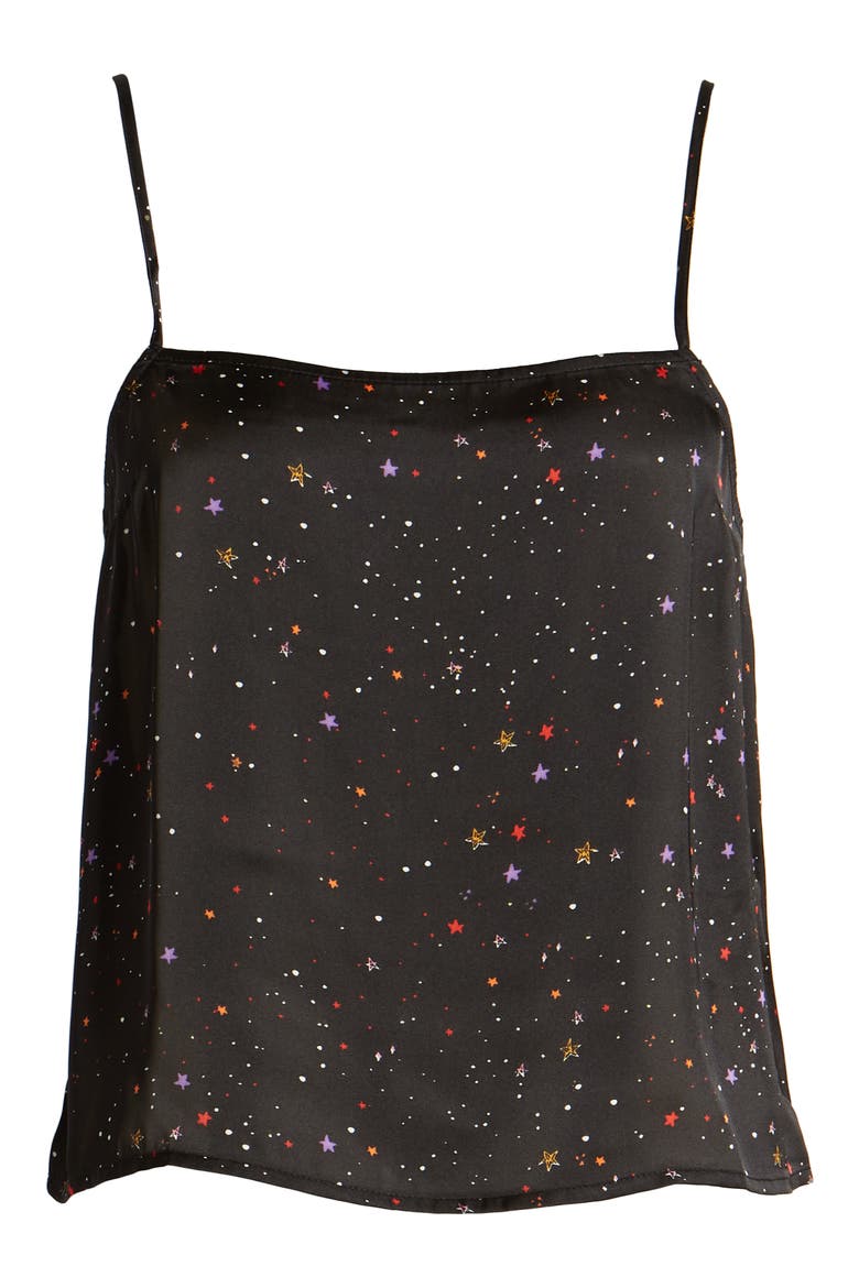 x Claudia Sulewski Straight Neck Camisole Top, Alternate, color, BLACK STARS